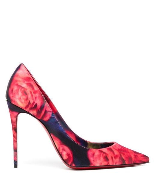 Christian Louboutin Red Kate 100 Satin Pump