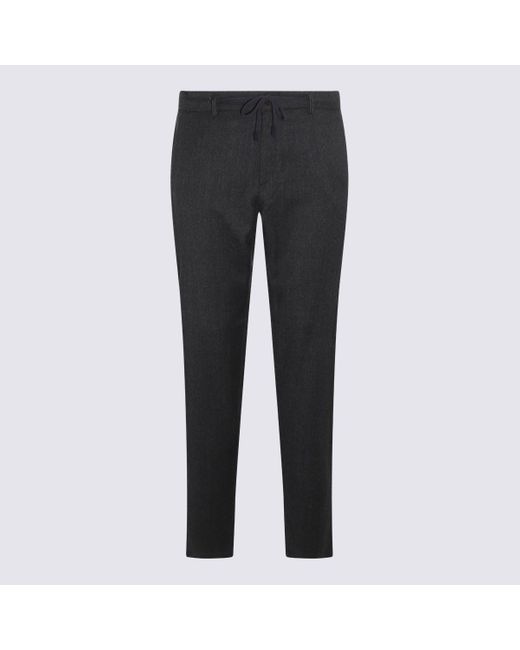 Canali Gray Dark Grey Cotton Pants for men