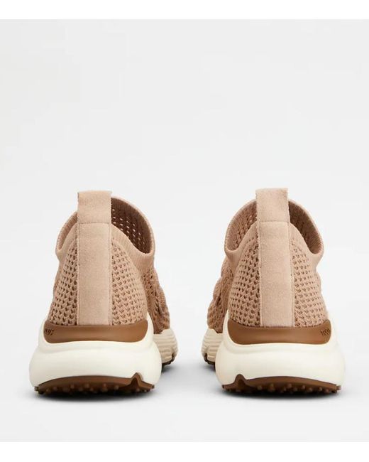 Tod's Natural Comfortable Rubber And Fabric Sneakers