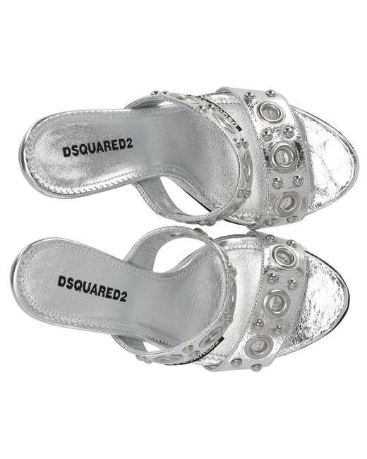 DSquared² White Gothic Heeled Sandal