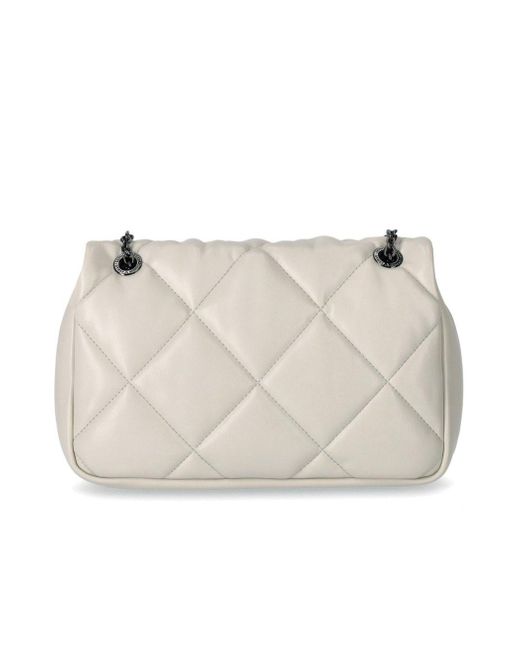 Emporio Armani Natural Ivory Quilted Crossbody Bag