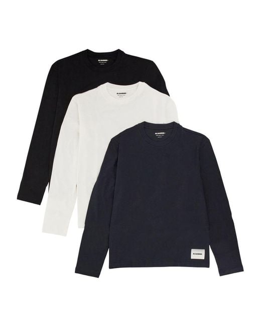 Jil Sander Black Three-Piece Regular Fit T-Shirt Set for men