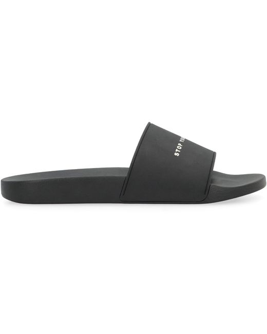 Rick Owens Black Rubber Slides for men