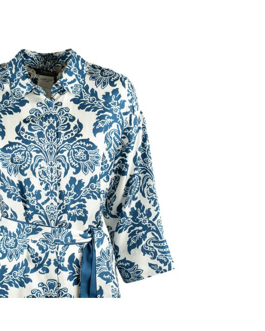 Max Mara Printed Silk Chemisier Dress in Blue | Lyst