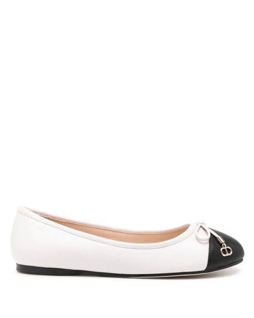 Twin Set White Ballet Flats With Bow