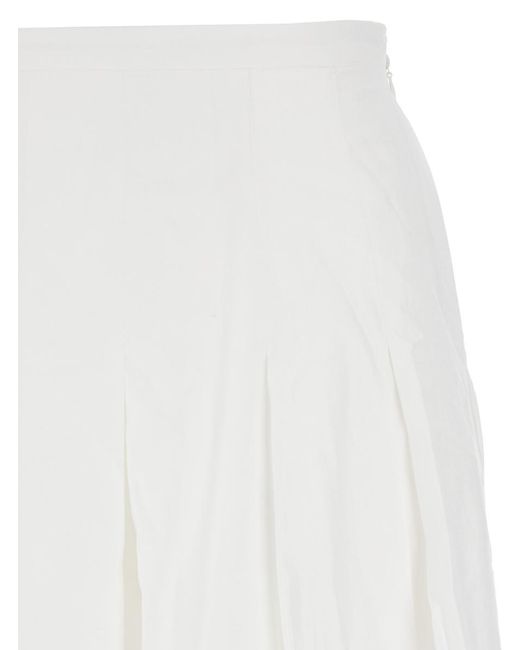 EPINGLER White Skirt With Balloon Design And Pleated Details In Viscose Woman