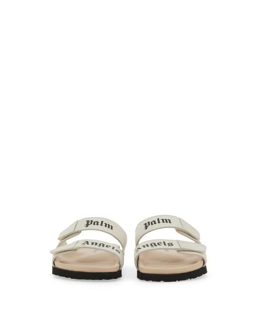 Palm Angels White Sandal With Logo