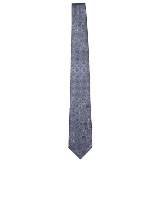 Brunello Cucinelli White Geometric Tie for men