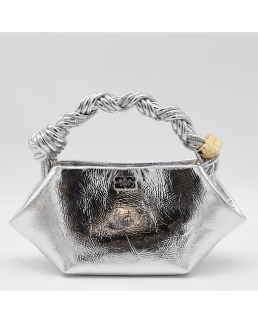 Ganni Metallic Leather Bou Mini Shoulder Bag
