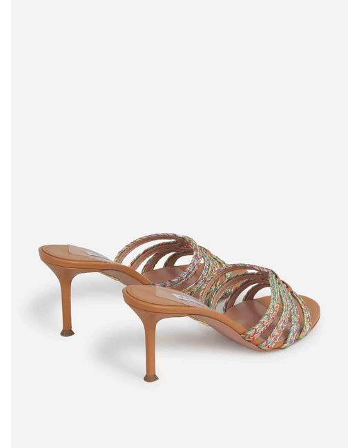 Aquazzura Brown Playita Sandals 75