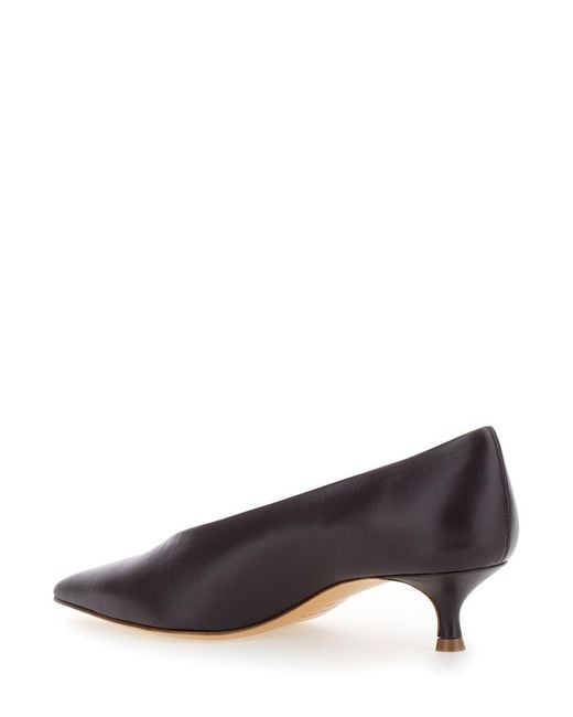 Le Monde Beryl Brown Pumps With Pointed Toe And Low Heel