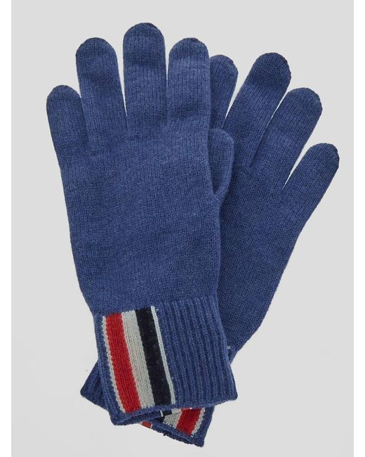Thom Browne Blue Thome Knit Gloves for men