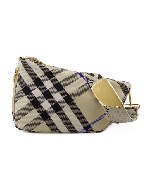 Burberry Gray Shield Messenger Purse