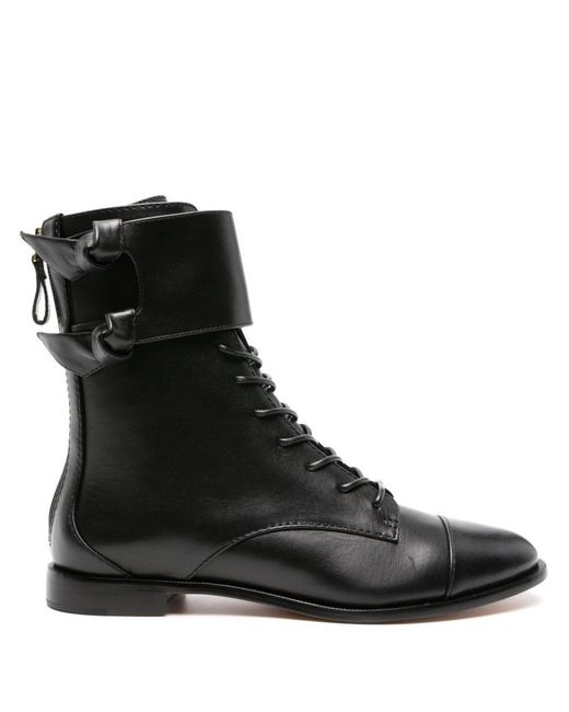 Alexandre Birman Black Almond-toe Leather Boots