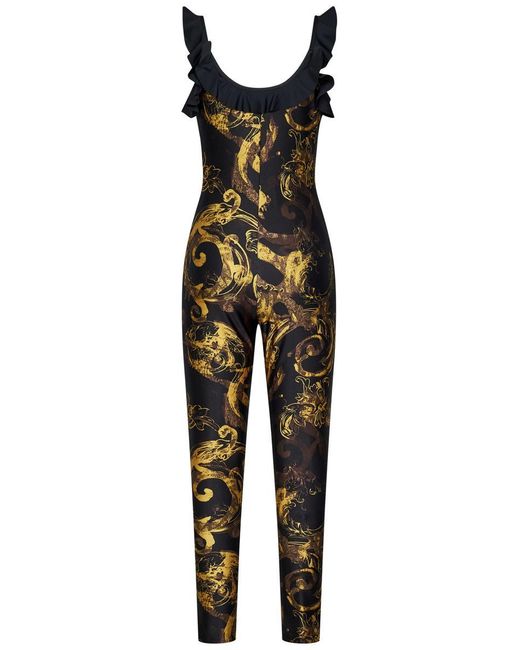 Versace Black Watercolour Couture Jumpsuit