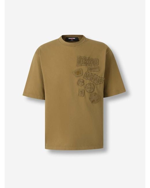 DSquared² Green Round Neck T-Shirt for men