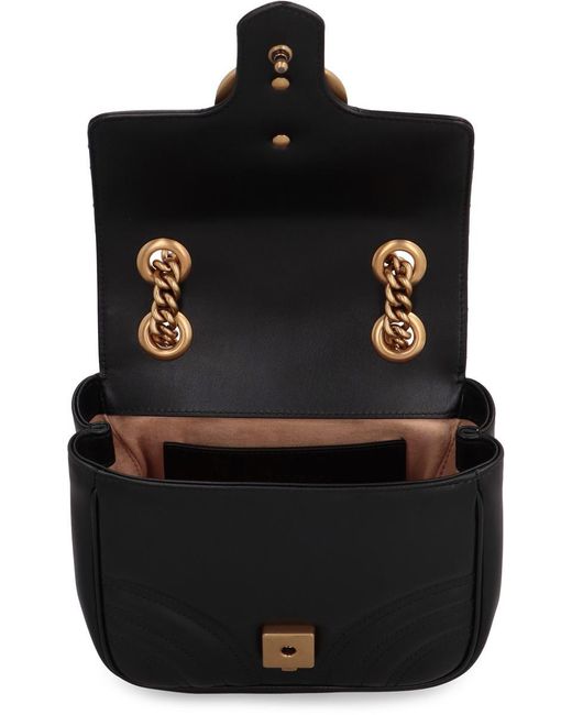 Gucci Black GG Marmont Mini Leather Shoulder Bag