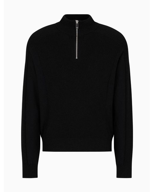 ARMANI EXCHANGE Cotton Blend Crew Neck Sweater in Black for Men Lyst UK