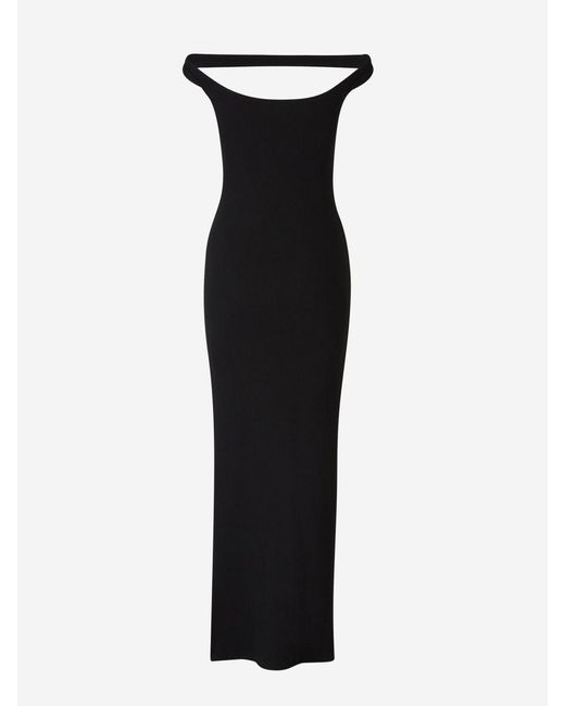 Courreges Black Knitted Midi Dress