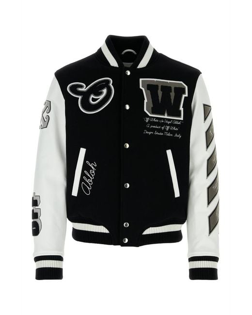 Off-White c/o Virgil Abloh Black Off- And And Varsity Jacket for men