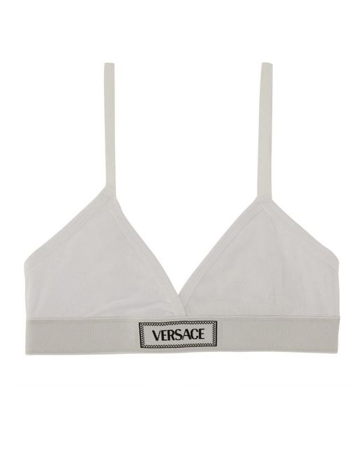Versace White Bralette With Logo