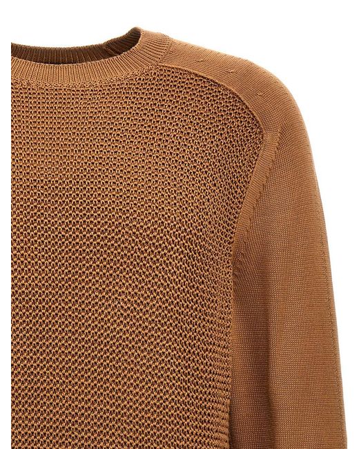 Zegna Brown Waffle Stitch Sweater Sweater, Cardigans for men
