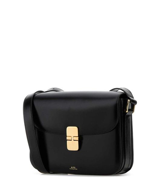 A.P.C. Black Leather Grace Crossbody Bag