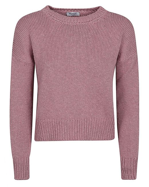 Base London Purple Cotton And Linen Blend Sweater