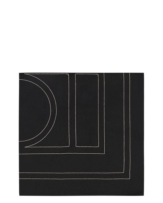 Totême  Black Silk Scarf With Logo