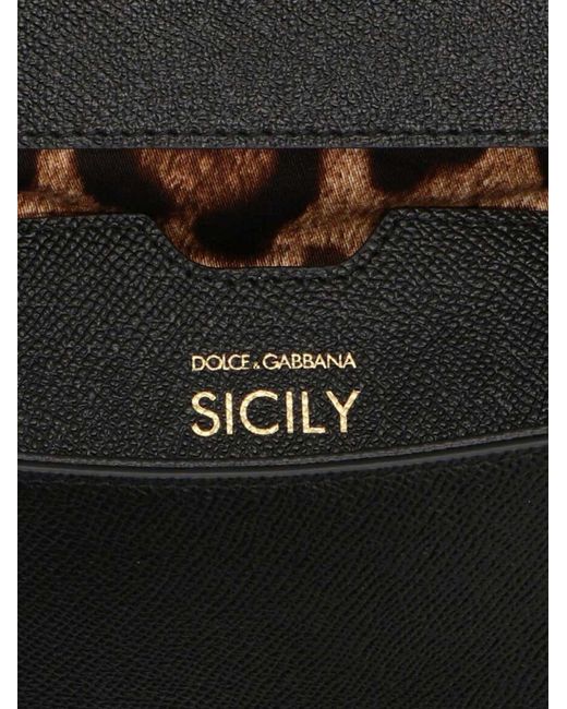 Dolce & Gabbana Black Dolce & Gabbana Woman's Sicily Dauphine Leather Handbag