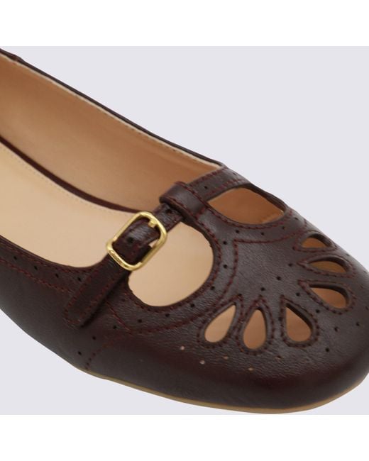 Chloé Brown Dark Leather Flats