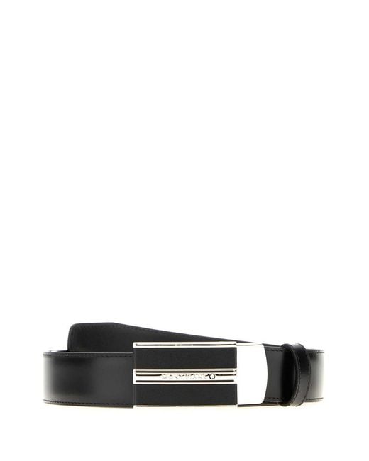 Montblanc Black Leather Reversible Belt for men