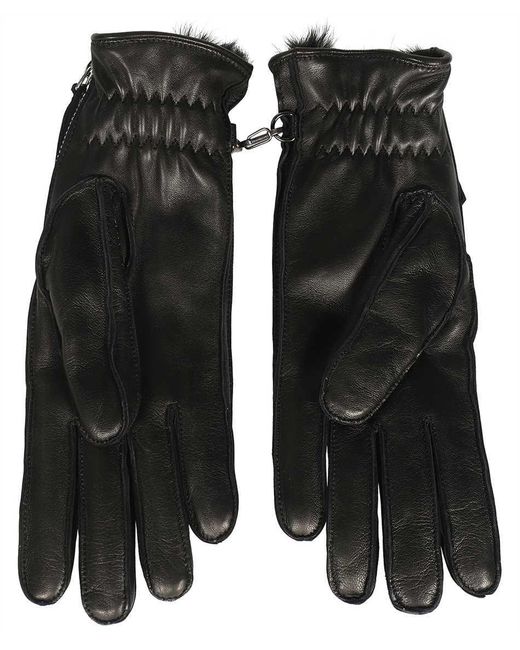 DSquared² Black Leather Gloves