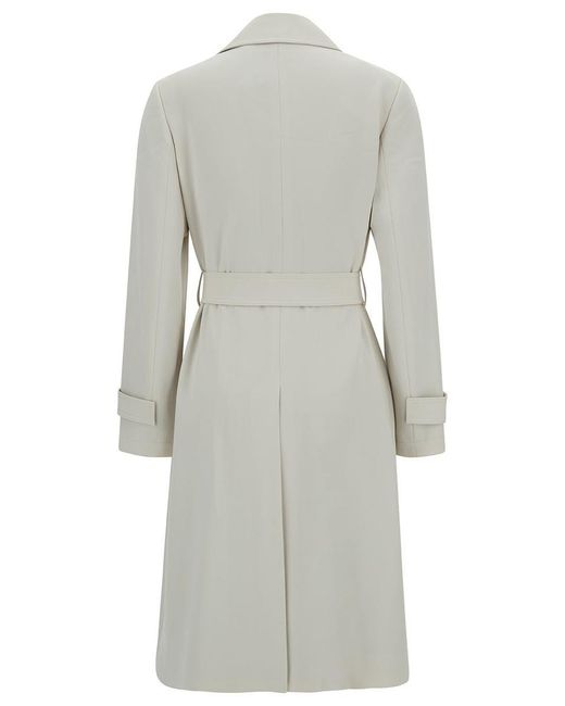 Theory Gray Off- Trench Coat With Revers Collar