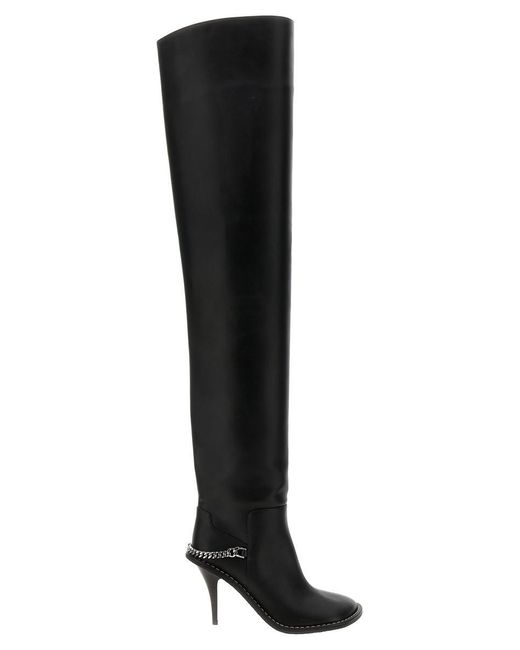 Stella McCartney Black Ryder Cuissard Boots With Stiletto Heel
