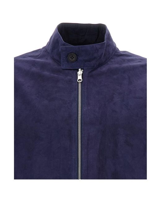 Arma Blue Aron Bomber In Suede for men