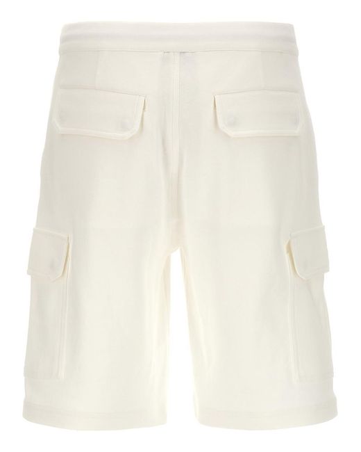 Brunello Cucinelli White Cargo Bermuda Shorts for men