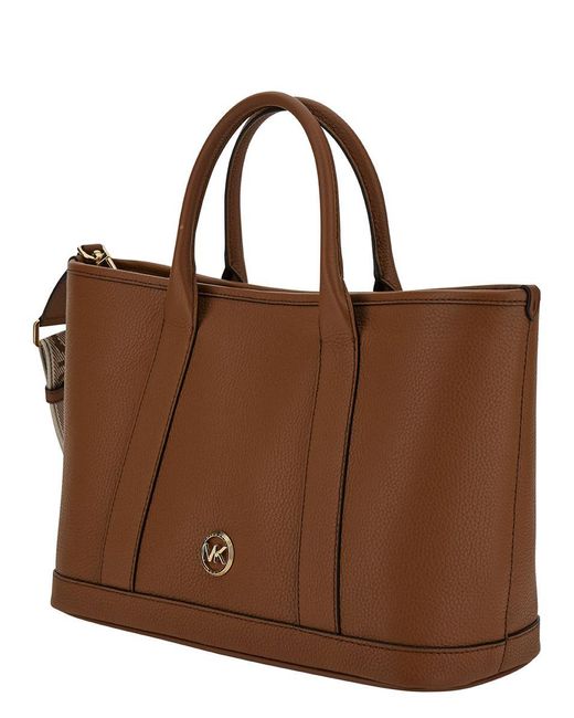 Michael Kors Brown 'Luisa' Tote Bag With Mk Logo Detail