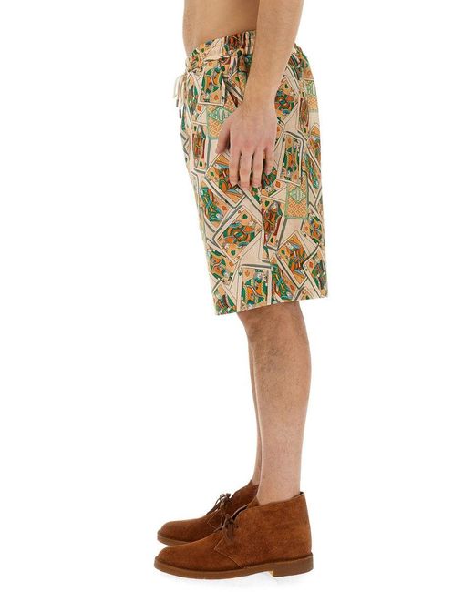 Drole de Monsieur Multicolor Bermuda Shorts With Print for men