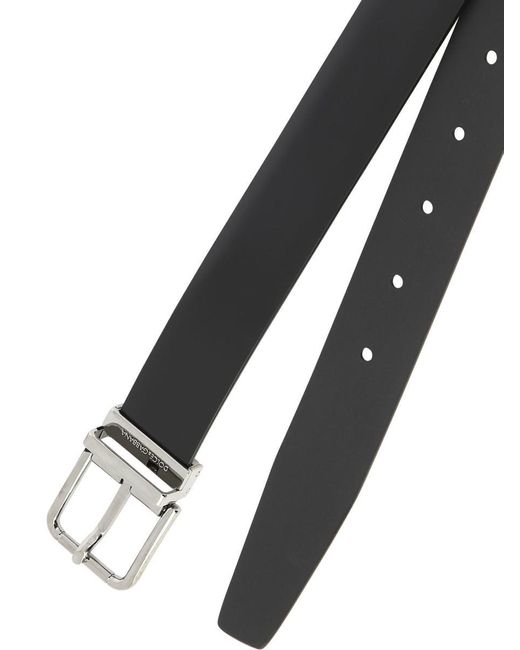 Dolce & Gabbana White Brushed Calfskin Leather Belt for men