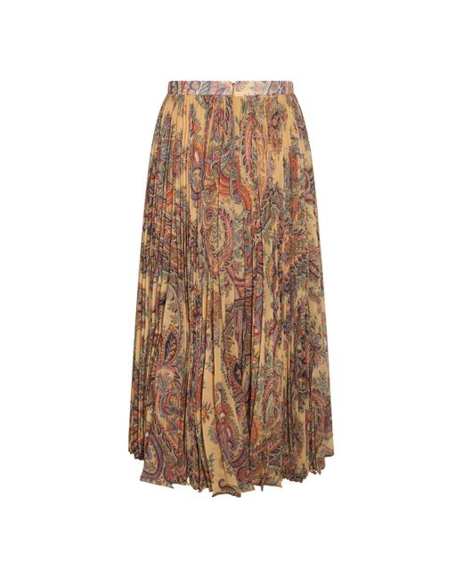Etro Brown Beige Multicolour Skirt