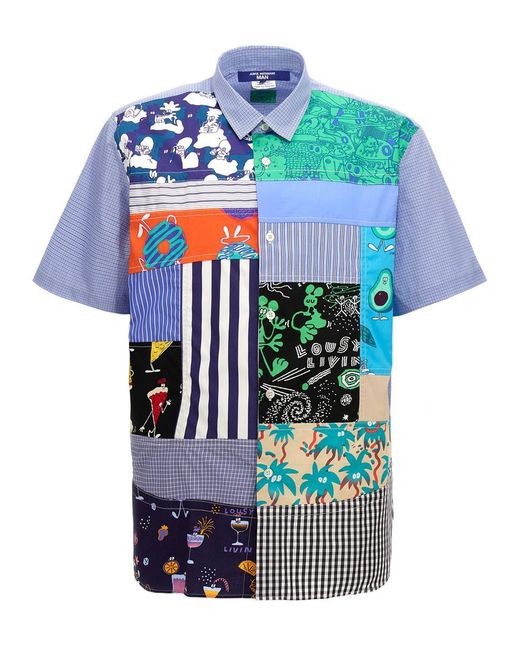 Junya Watanabe Blue Lousy Livin Patchwork Shirt for men