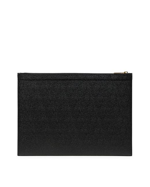 Thom Browne Black Leather Pouch for men