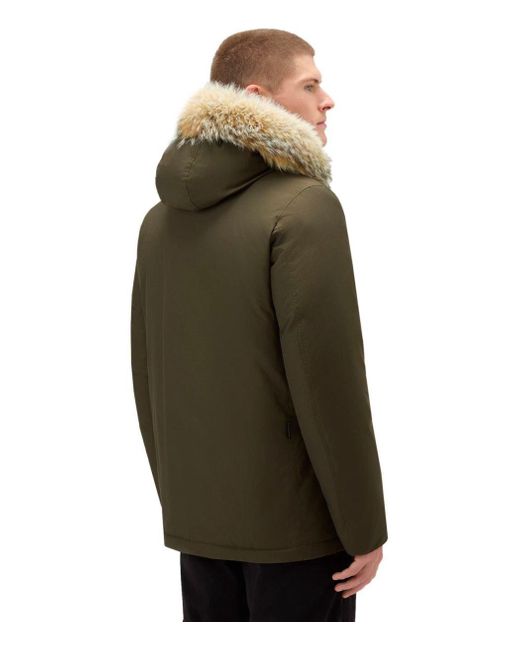 Woolrich Artic Detachable Fur Military Green Parka for men