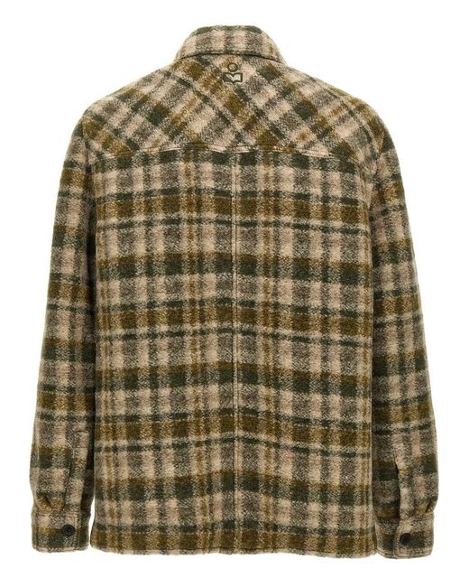 Isabel Marant Green Plaid Casual Jacket With Textured Fabric for men