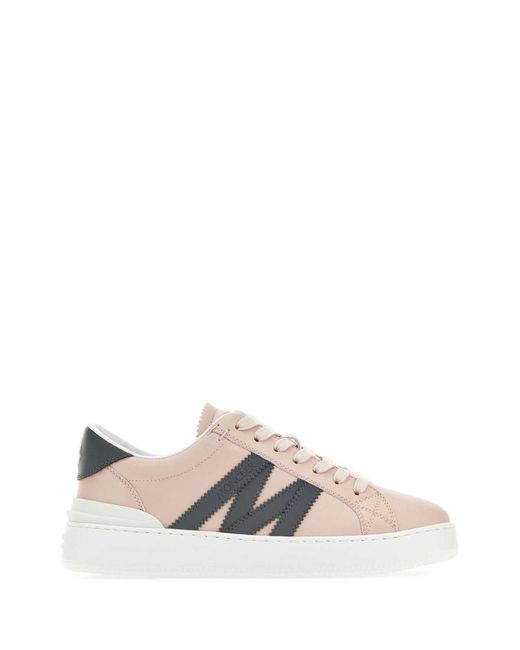 Moncler Pink Pastel Leather Monaco M Sneakers