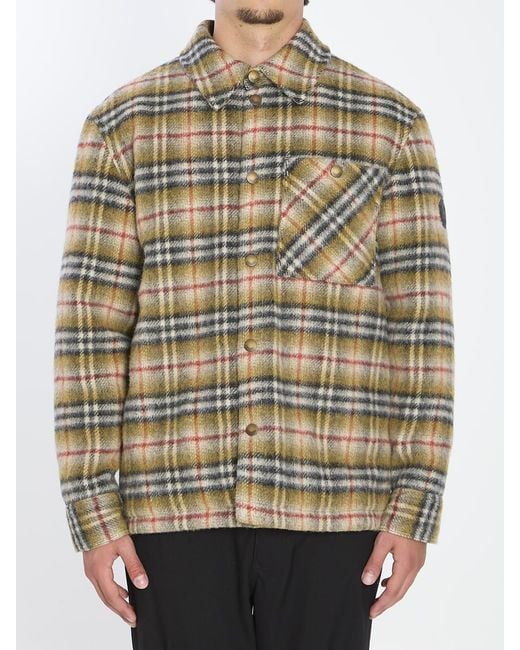 Burberry Gray Check Overshirt for men