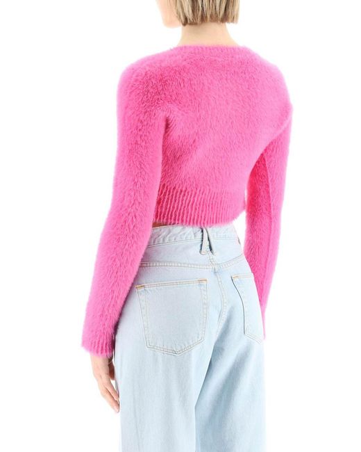 Jacquemus Pink La Maille Neve Cropped Top