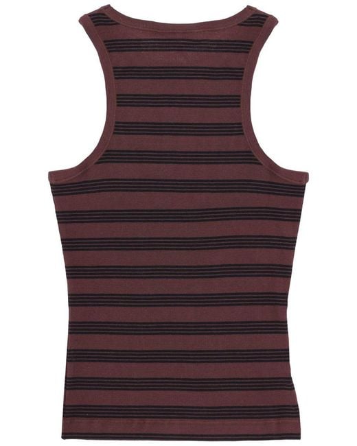 Ganni Red Striped Sleeveless Top