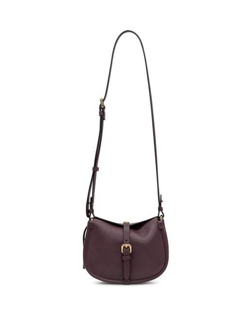 Etro Purple Bordeaux Shoulder Bag With Buckle